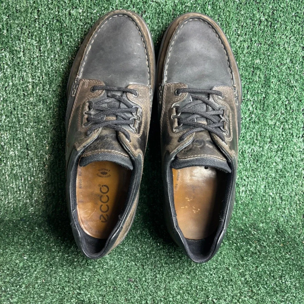 ECCO Track II Gore-Tex Waterproof Leather Rugged‎ Heritage Oxford Brown Mens 12